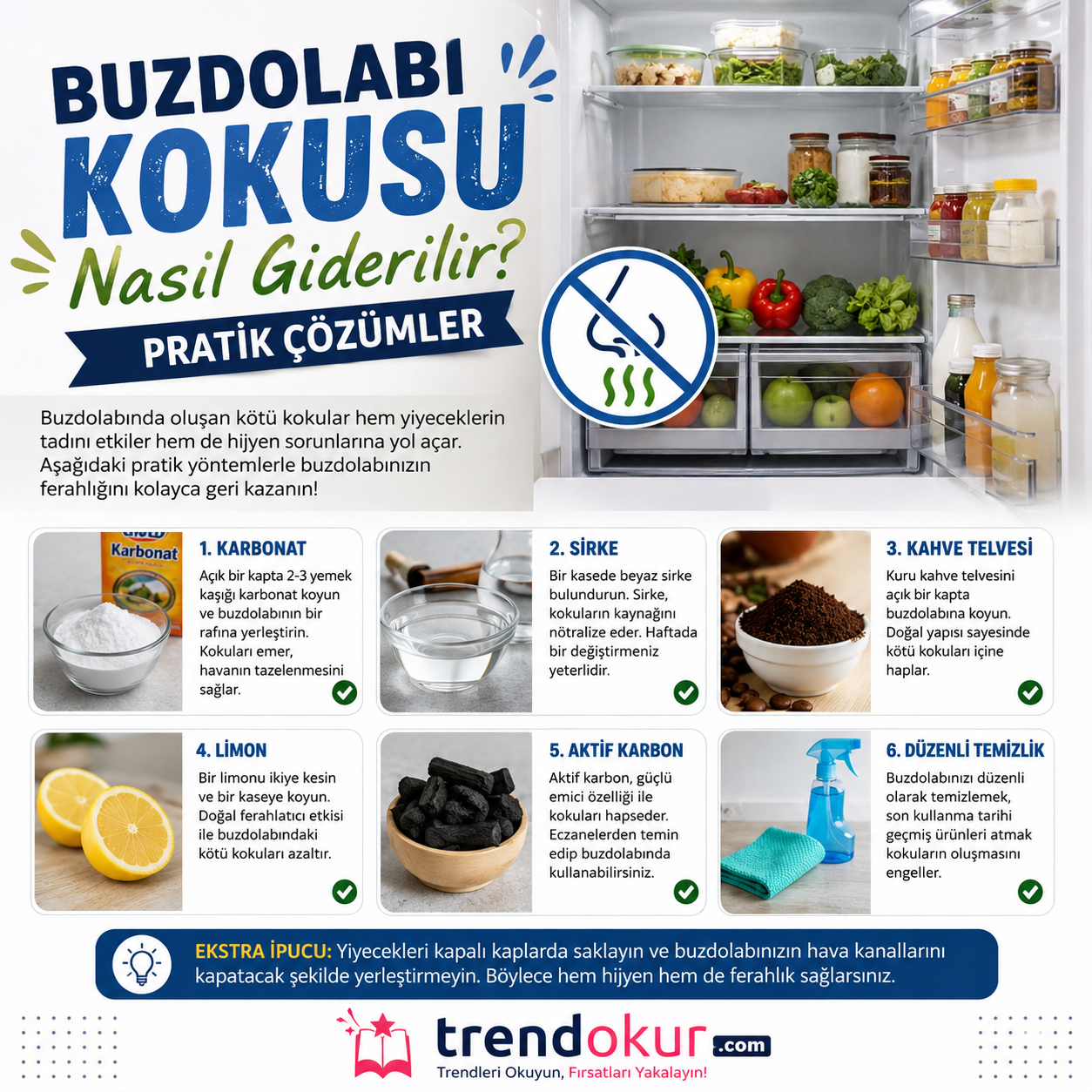 Buzdolabı Kokusu Nasıl Giderilir? Kalıcı Çözümler ve Pratik Yöntemler